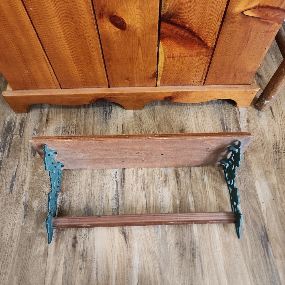 Vintage Wood And Metal Shelf